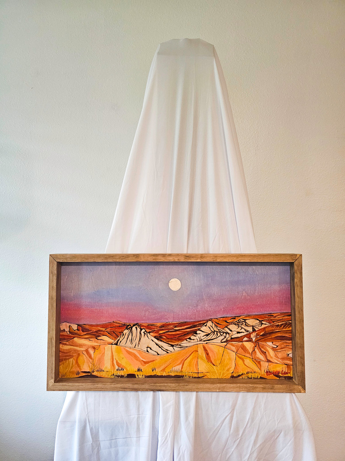 "Under The Harvest Moon" Original Wood Burn Painting