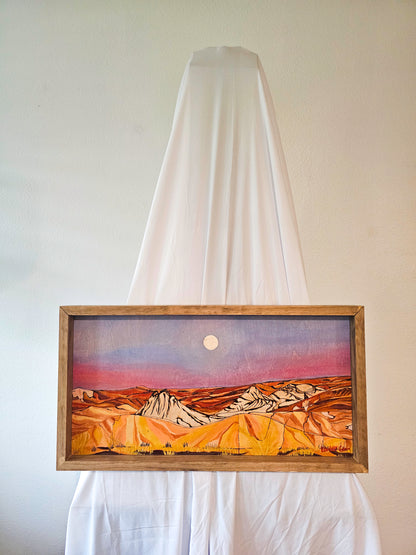 "Under The Harvest Moon" Original Wood Burn Painting