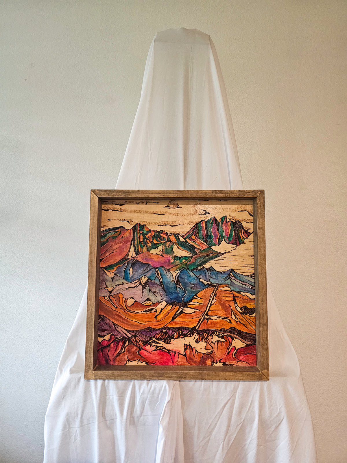 "Ranges Of The West" Original Wood Burn Painting