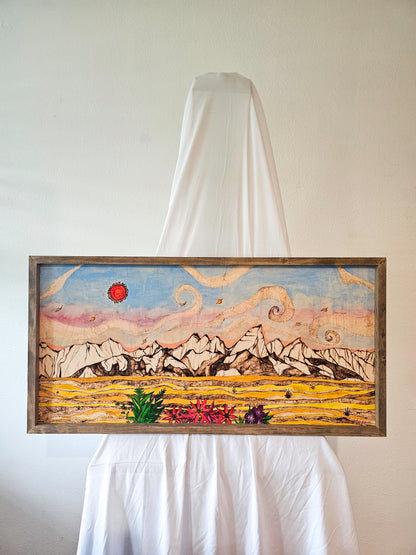 "Changing Seasons" Original Wood Burn Painting