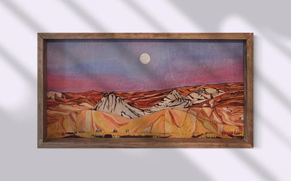 "Under The Harvest Moon" Original Wood Burn Painting